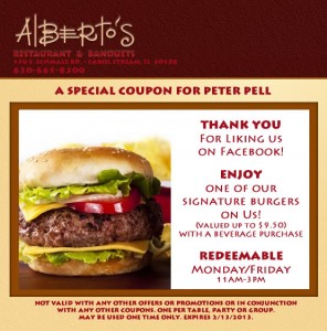 Thanks for liking Alerto's! Enjoy your signature burger, Peter!