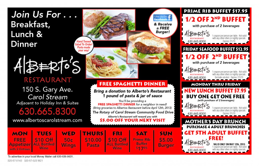 Enjoy Alberto's Coupons and Specials! Valid through 7/1/2013 unles otherwise indicated.