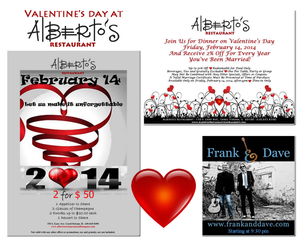 Valentine's Day at Alberto's Restaurant in Carol Stream