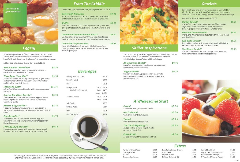 New Breakfast Menu 2014-2015 at Alberto's Restaurant in Carol Stream