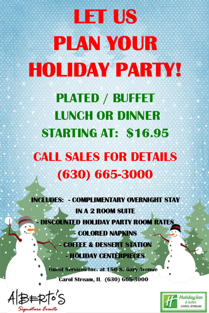 Let us help you plan your holiday parties!