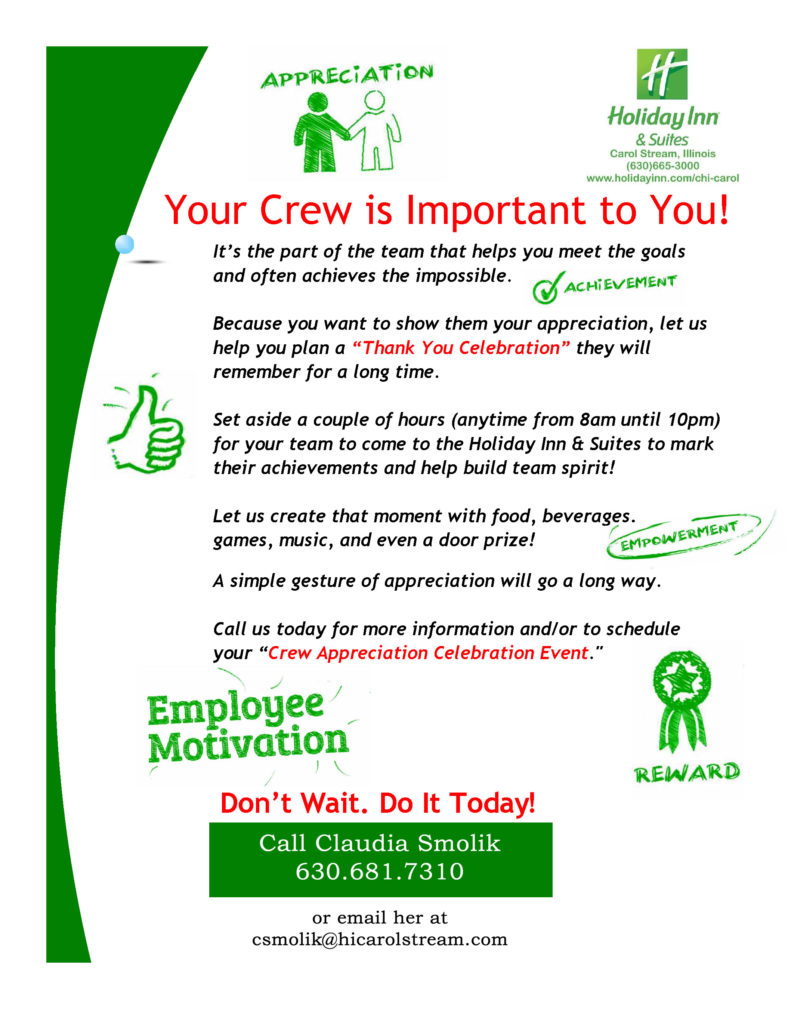 Crew Appreciation Promo at the Holiday Inn & Suites