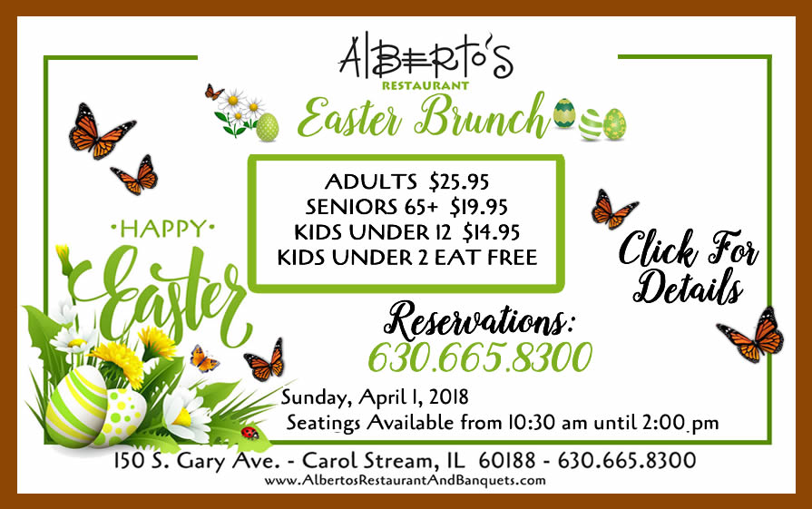 Enjoy Easter Brunch at Signature Events at Holiday Inn & Suites in Carol Stream on April 1, 2018